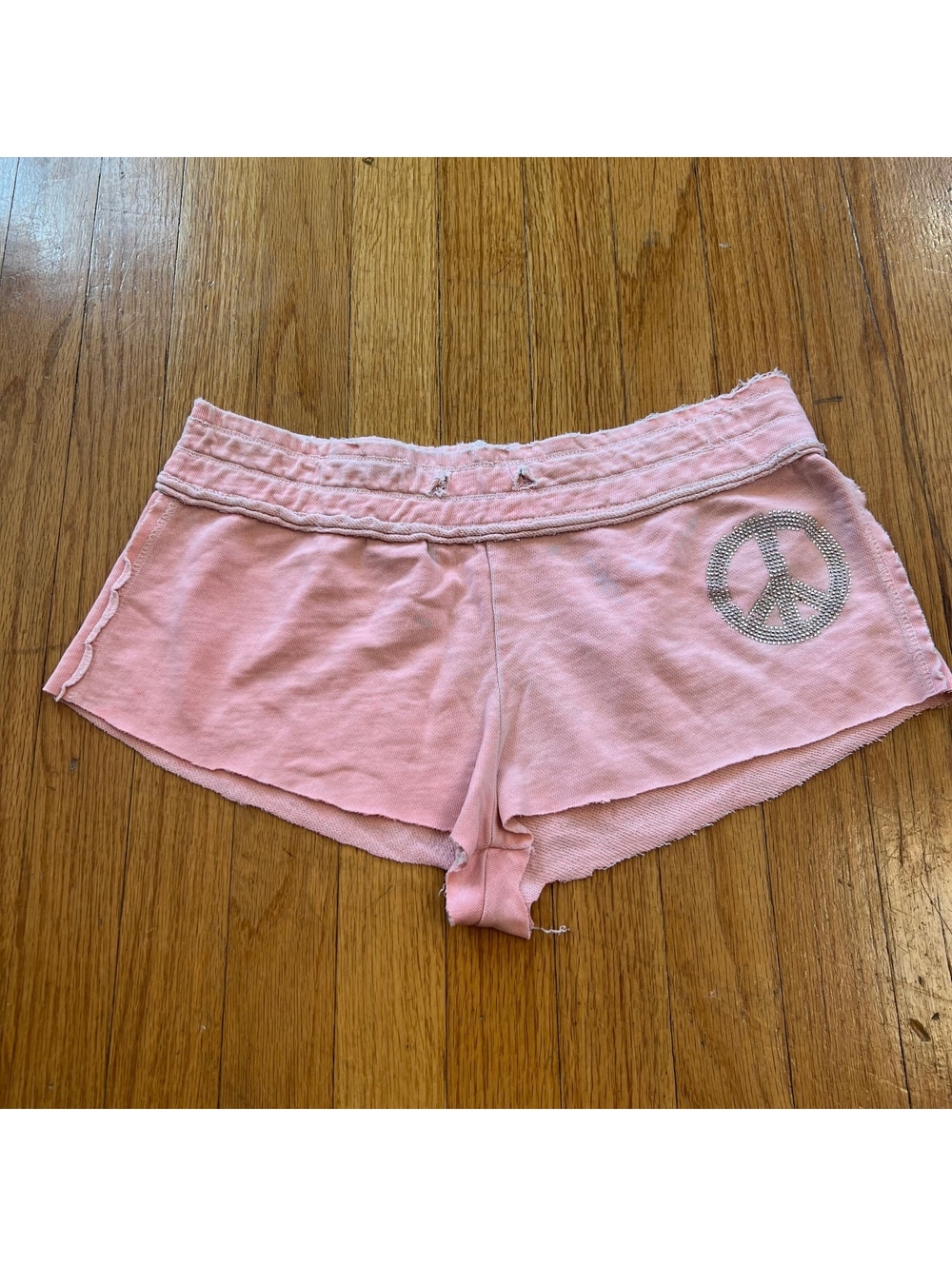 Y2K peace sign shorts